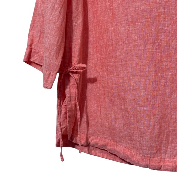 Sigrid Olsen Linen Top Womens Size Med Ties on Side - Picture 4 of 6